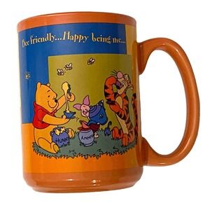 Disney Winnie the Pooh Mug Bee Friendly Happy Being Me Orange Houston Harvest